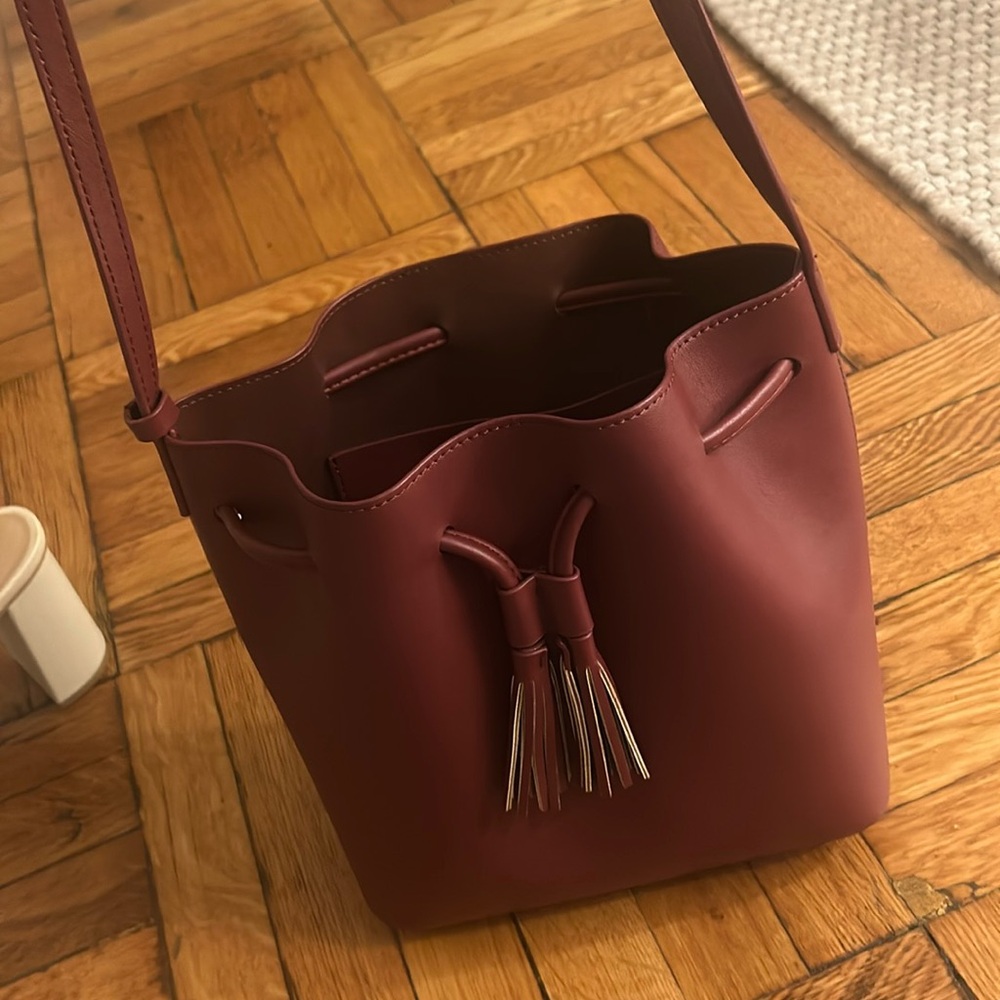 NWT J Crew burgundy bucket bag!